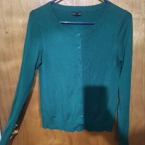 Express Buttoned sweater- Medium Green